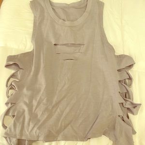 All yoga ripped crop top